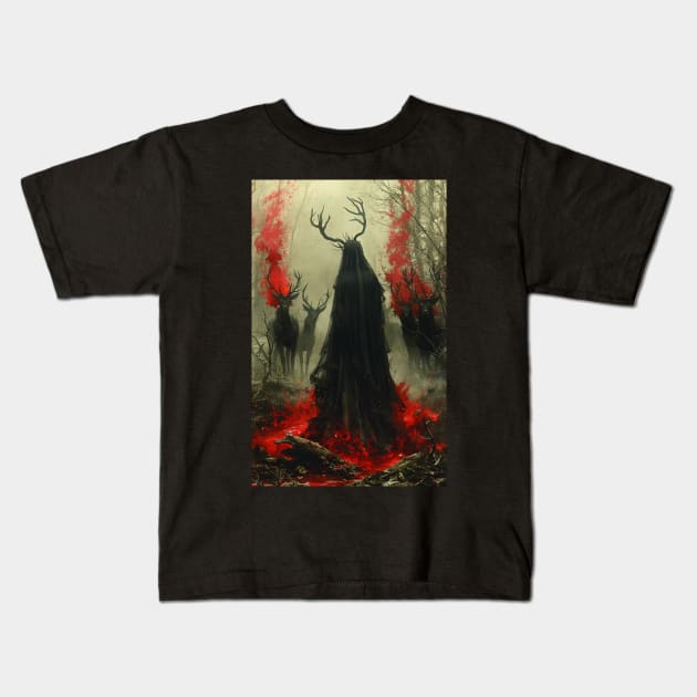 Summoning The Wild Hunt Kids T-Shirt by TheWombatsDen